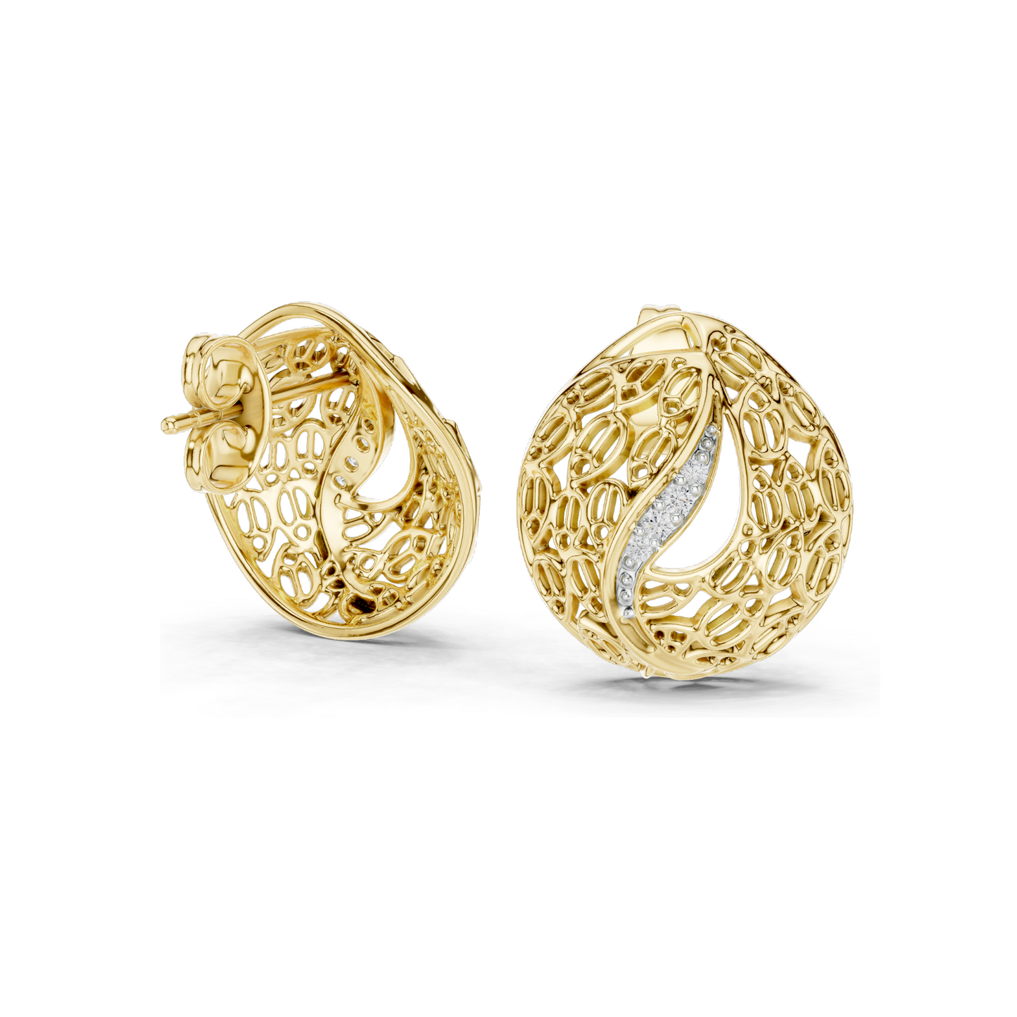 0.06 CT Lab Diamond Designer Earrings for Women | VVS-VS EF Clarity | 18KT, 14KT, 10KT Gold & 925 Silver | Rose, Yellow, White Gold & Moissanite Options