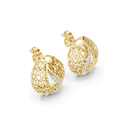 0.06 CT Lab Diamond Designer Earrings for Women | VVS-VS EF Clarity | 18KT, 14KT, 10KT Gold & 925 Silver | Rose, Yellow, White Gold & Moissanite Options