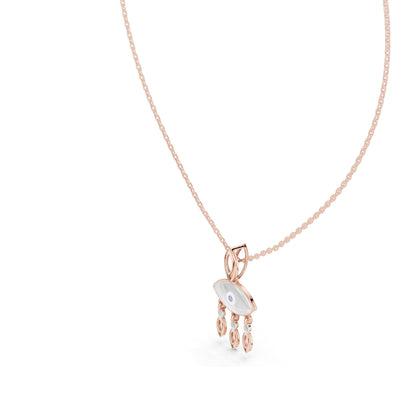 0.03 CT Lab-Created VVS-VS EF CVD Diamond Evil Eye Necklace | 18KT, 14KT Rose, Yellow, White Gold Options | Fine Jewelry Pendant