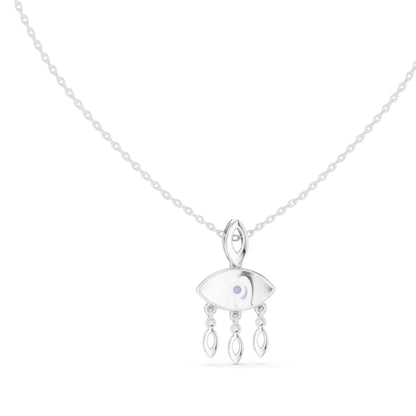 0.03 CT Lab-Created VVS-VS EF CVD Diamond Evil Eye Necklace | 18KT, 14KT Rose, Yellow, White Gold Options | Fine Jewelry Pendant