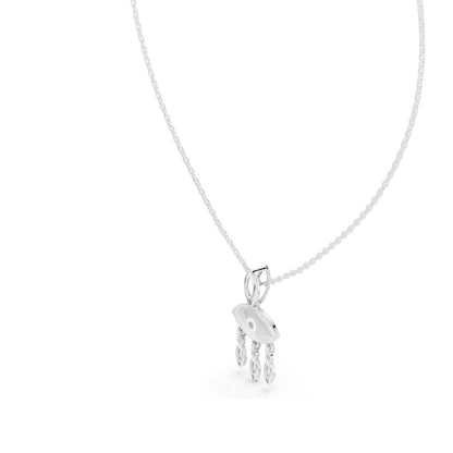 0.03 CT Lab-Created VVS-VS EF CVD Diamond Evil Eye Necklace | 18KT, 14KT Rose, Yellow, White Gold Options | Fine Jewelry Pendant