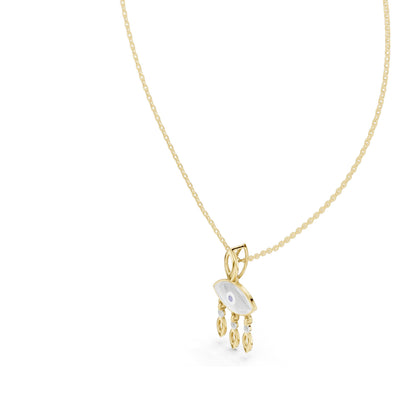 0.03 CT Lab-Created VVS-VS EF CVD Diamond Evil Eye Necklace | 18KT, 14KT Rose, Yellow, White Gold Options | Fine Jewelry Pendant