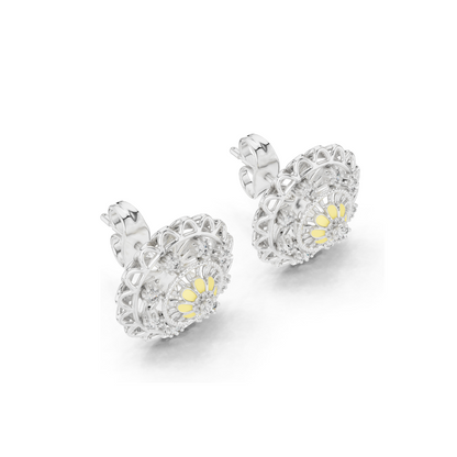 Floral Lab Diamond Earrings – 0.222 ct VVS-VS DEF CVD Diamond & Moissanite | 18K, 14K, 10K Gold & 925 Silver | Rose, Yellow, White Gold Options