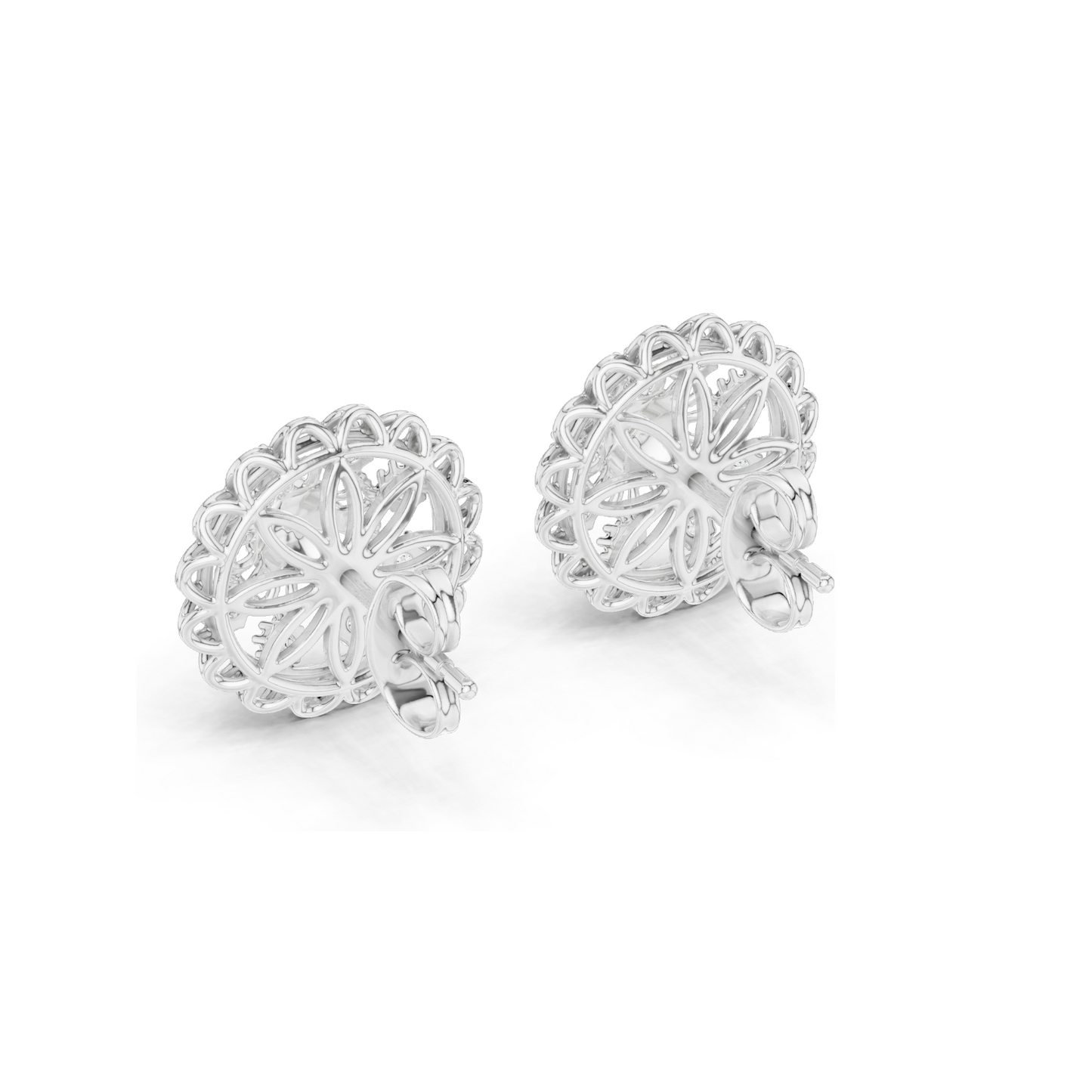 Floral Lab Diamond Earrings – 0.222 ct VVS-VS DEF CVD Diamond & Moissanite | 18K, 14K, 10K Gold & 925 Silver | Rose, Yellow, White Gold Options