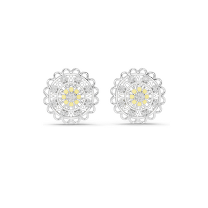 Floral Lab Diamond Earrings – 0.222 ct VVS-VS DEF CVD Diamond & Moissanite | 18K, 14K, 10K Gold & 925 Silver | Rose, Yellow, White Gold Options
