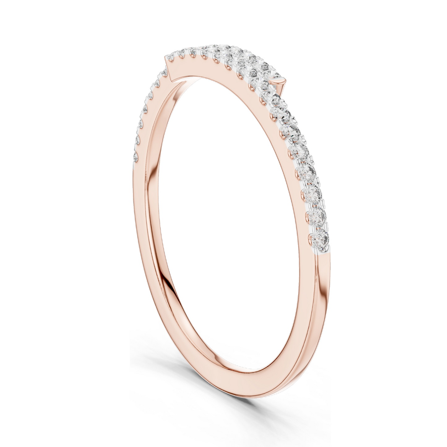 0.16 CT Lab Diamond Twist Ring for Women | VVS-VS EF Clarity | 18KT, 14KT, 10KT Gold & 925 Silver | Rose, Yellow, White Gold & Moissanite Options