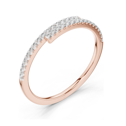0.16 CT Lab Diamond Twist Ring for Women | VVS-VS EF Clarity | 18KT, 14KT, 10KT Gold & 925 Silver | Rose, Yellow, White Gold & Moissanite Options
