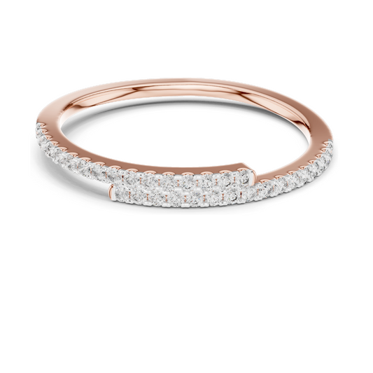 0.16 CT Lab Diamond Twist Ring for Women | VVS-VS EF Clarity | 18KT, 14KT, 10KT Gold & 925 Silver | Rose, Yellow, White Gold & Moissanite Options