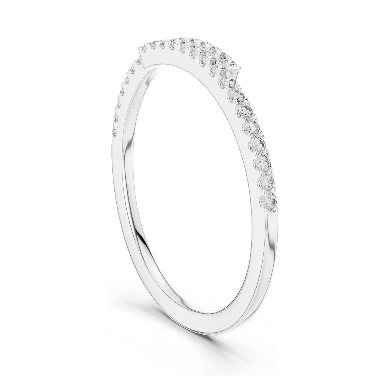 0.16 CT Lab Diamond Twist Ring for Women | VVS-VS EF Clarity | 18KT, 14KT, 10KT Gold & 925 Silver | Rose, Yellow, White Gold & Moissanite Options