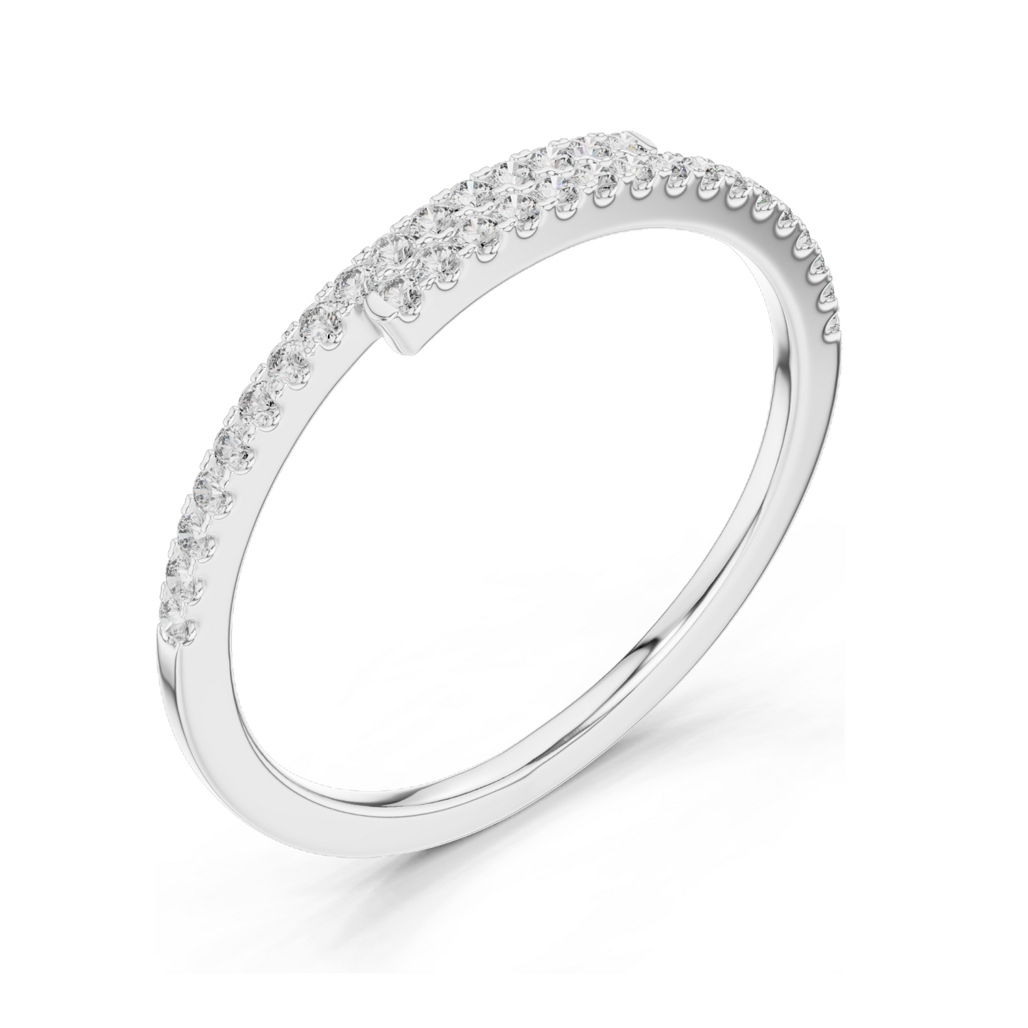 0.16 CT Lab Diamond Twist Ring for Women | VVS-VS EF Clarity | 18KT, 14KT, 10KT Gold & 925 Silver | Rose, Yellow, White Gold & Moissanite Options