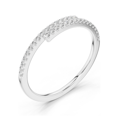 0.16 CT Lab Diamond Twist Ring for Women | VVS-VS EF Clarity | 18KT, 14KT, 10KT Gold & 925 Silver | Rose, Yellow, White Gold & Moissanite Options