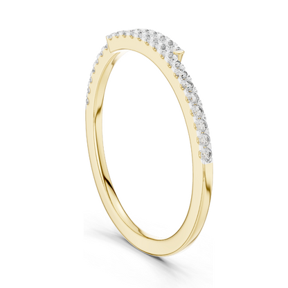 0.16 CT Lab Diamond Twist Ring for Women | VVS-VS EF Clarity | 18KT, 14KT, 10KT Gold & 925 Silver | Rose, Yellow, White Gold & Moissanite Options