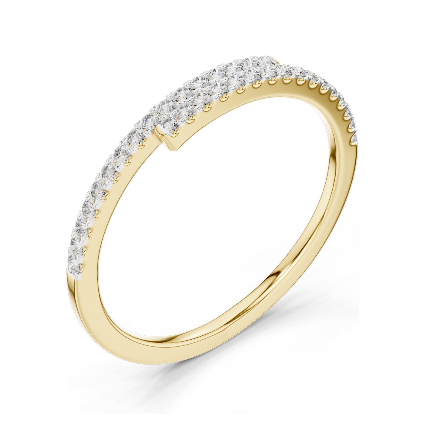 0.16 CT Lab Diamond Twist Ring for Women | VVS-VS EF Clarity | 18KT, 14KT, 10KT Gold & 925 Silver | Rose, Yellow, White Gold & Moissanite Options