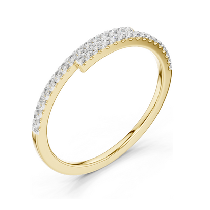 0.16 CT Lab Diamond Twist Ring for Women | VVS-VS EF Clarity | 18KT, 14KT, 10KT Gold & 925 Silver | Rose, Yellow, White Gold & Moissanite Options