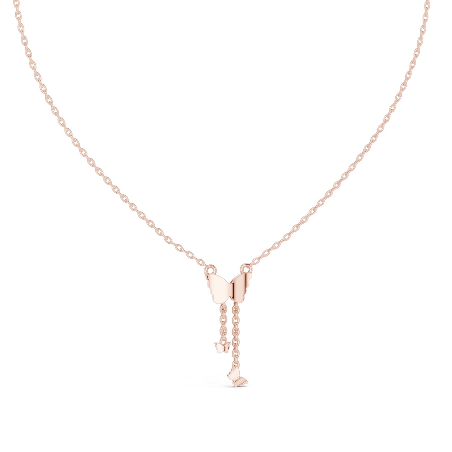 0.12 CT Lab-Created VVS-VS EF CVD Diamond Butterfly Necklace | 18KT, 14KT Rose, Yellow, White Gold Options | Fine Jewelry Pendant