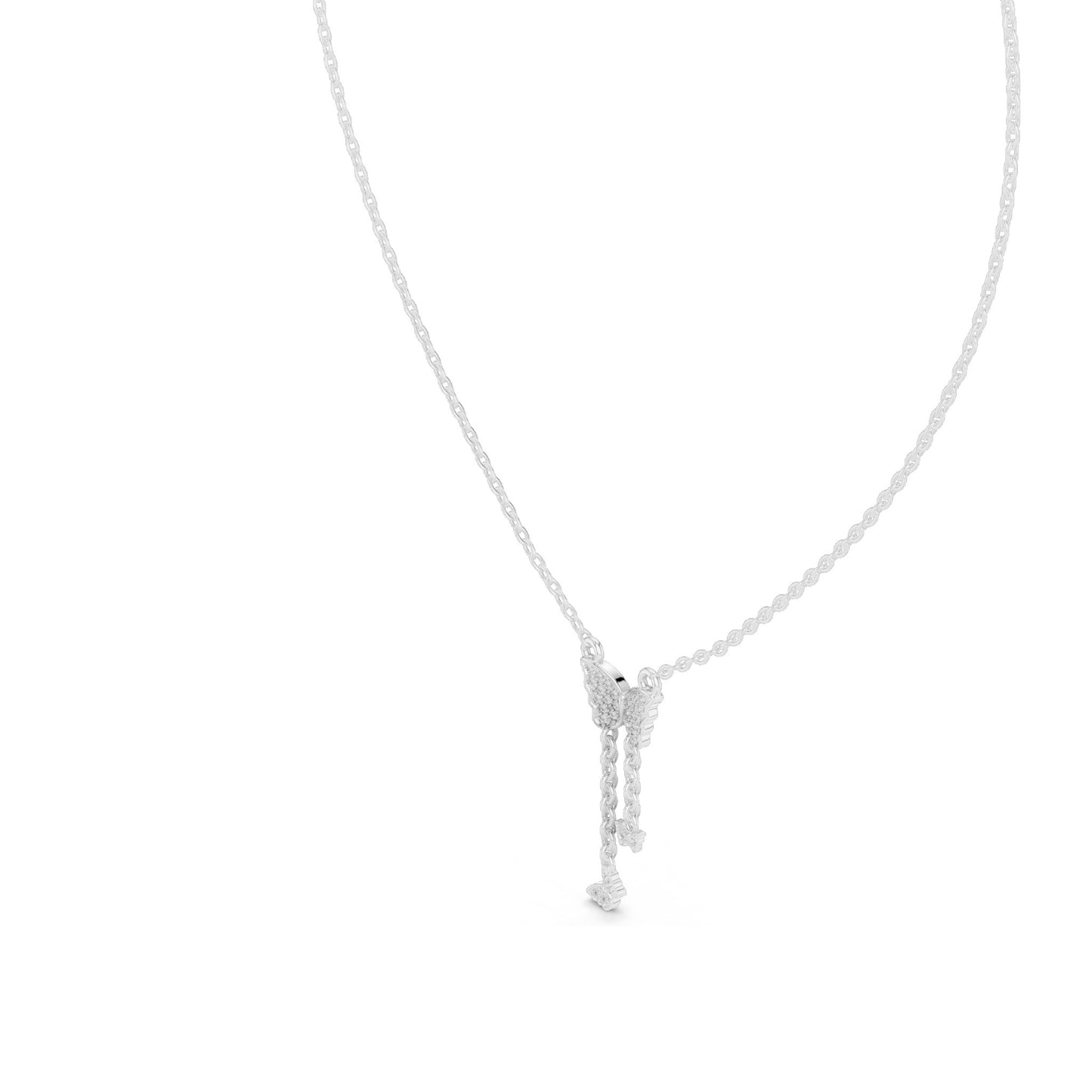 0.12 CT Lab-Created VVS-VS EF CVD Diamond Butterfly Necklace | 18KT, 14KT Rose, Yellow, White Gold Options | Fine Jewelry Pendant