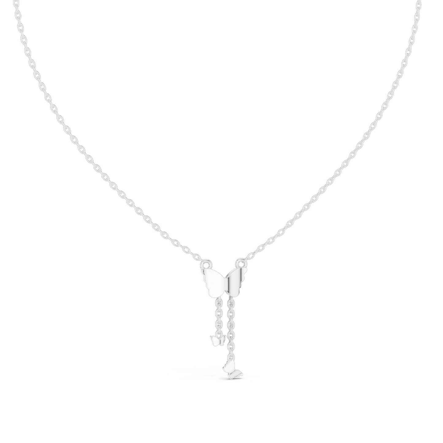 0.12 CT Lab-Created VVS-VS EF CVD Diamond Butterfly Necklace | 18KT, 14KT Rose, Yellow, White Gold Options | Fine Jewelry Pendant