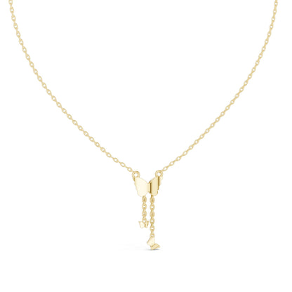 0.12 CT Lab-Created VVS-VS EF CVD Diamond Butterfly Necklace | 18KT, 14KT Rose, Yellow, White Gold Options | Fine Jewelry Pendant