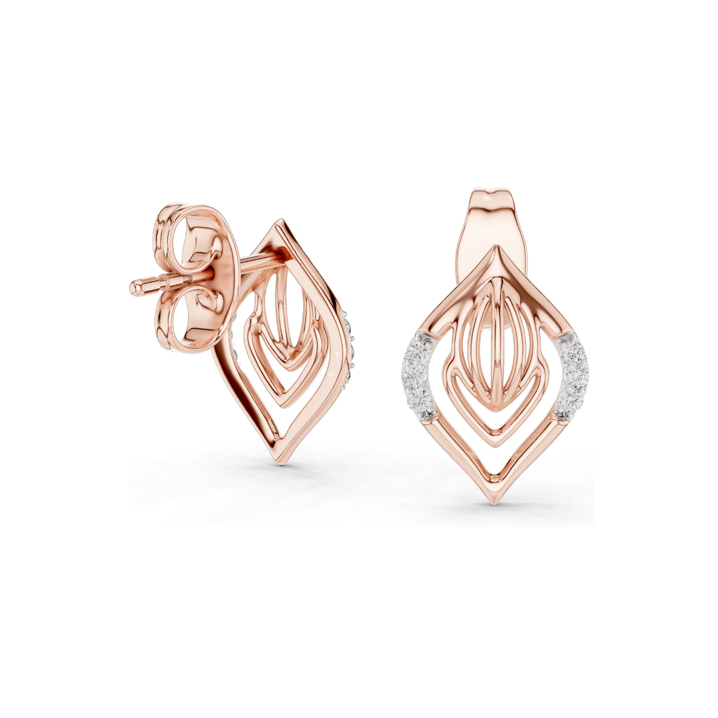 0.06 CT Lab Diamond Earrings for Women | VVS-VS EF Clarity | 18KT, 14KT, 10KT Gold & 925 Silver | Rose, Yellow, White Gold & Moissanite Options