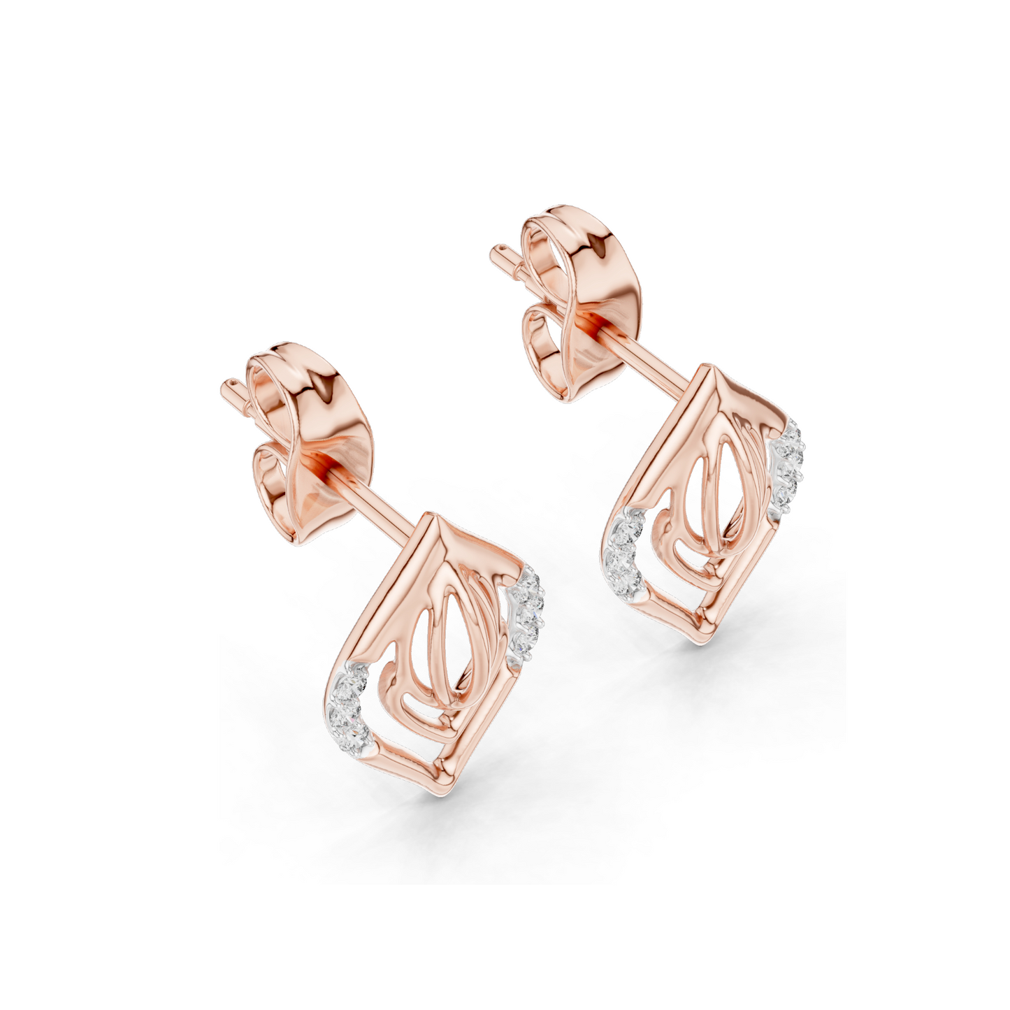 0.06 CT Lab Diamond Earrings for Women | VVS-VS EF Clarity | 18KT, 14KT, 10KT Gold & 925 Silver | Rose, Yellow, White Gold & Moissanite Options