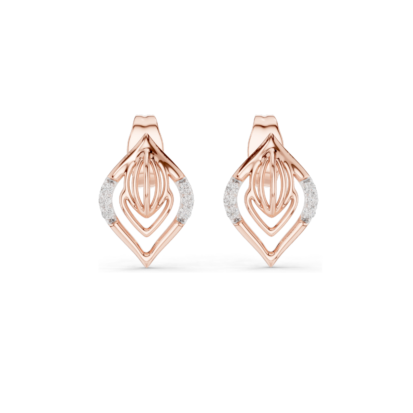 0.06 CT Lab Diamond Earrings for Women | VVS-VS EF Clarity | 18KT, 14KT, 10KT Gold & 925 Silver | Rose, Yellow, White Gold & Moissanite Options