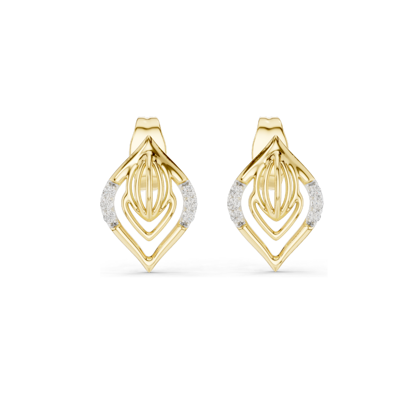 0.06 CT Lab Diamond Earrings for Women | VVS-VS EF Clarity | 18KT, 14KT, 10KT Gold & 925 Silver | Rose, Yellow, White Gold & Moissanite Options