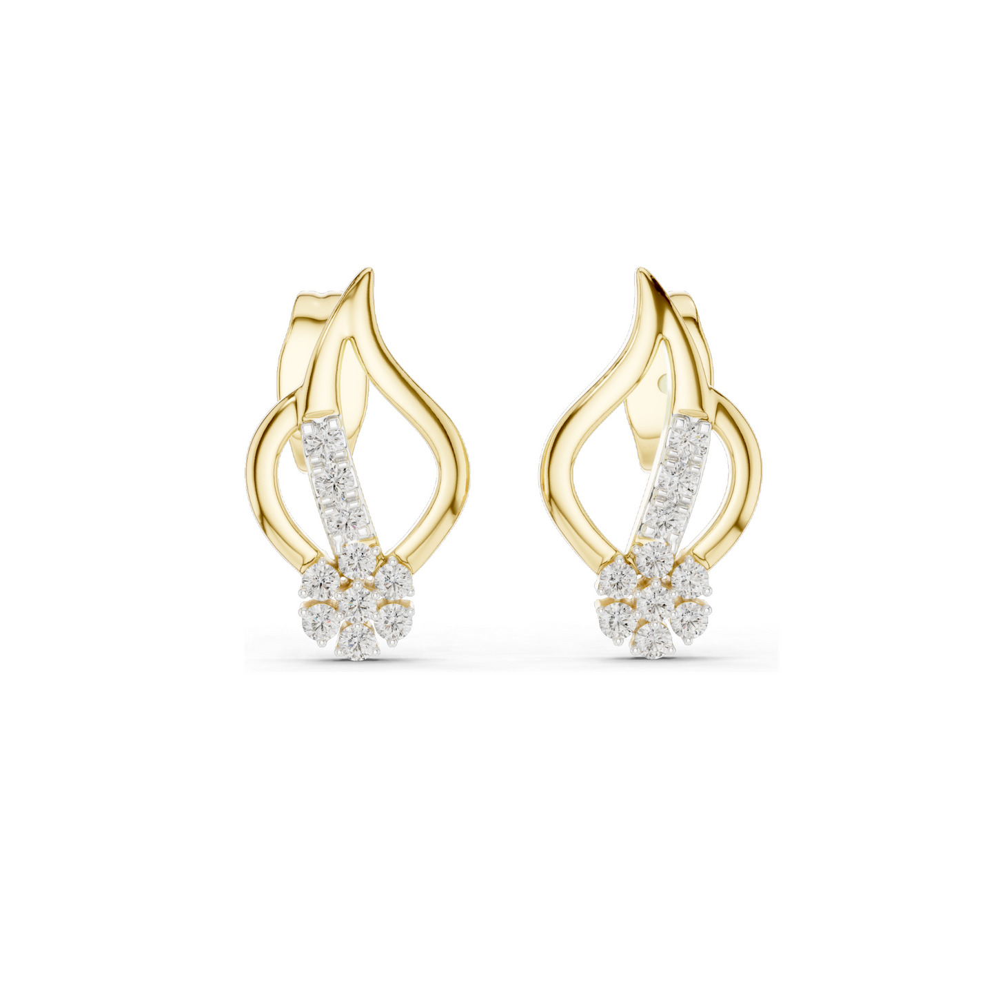0.2 Ct Lab VVS-VS EF CVD Diamond Earrings for Women | 18KT, 14KT, 10KT Gold & 925 Silver | Rose, Yellow, White Gold & Moissanite Options