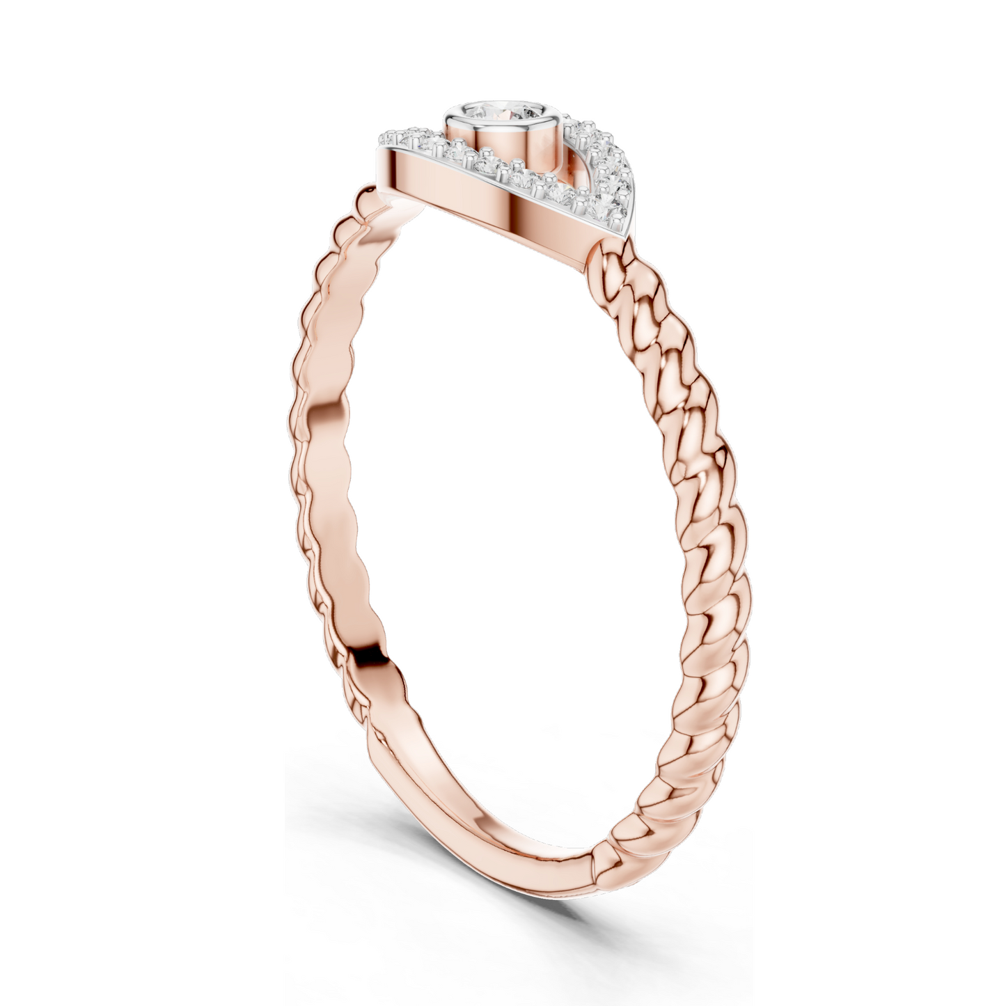 0.099 CT Lab Diamond Eye Design Ring for Women | VVS-VS EF Clarity | 18KT, 14KT, 10KT Gold & 925 Silver | Rose, Yellow, White Gold & Moissanite Options