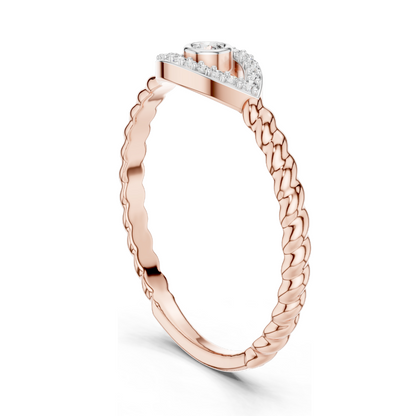 0.099 CT Lab Diamond Eye Design Ring for Women | VVS-VS EF Clarity | 18KT, 14KT, 10KT Gold & 925 Silver | Rose, Yellow, White Gold & Moissanite Options