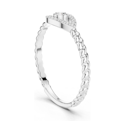 0.099 CT Lab Diamond Eye Design Ring for Women | VVS-VS EF Clarity | 18KT, 14KT, 10KT Gold & 925 Silver | Rose, Yellow, White Gold & Moissanite Options