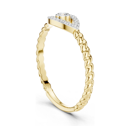 0.099 CT Lab Diamond Eye Design Ring for Women | VVS-VS EF Clarity | 18KT, 14KT, 10KT Gold & 925 Silver | Rose, Yellow, White Gold & Moissanite Options