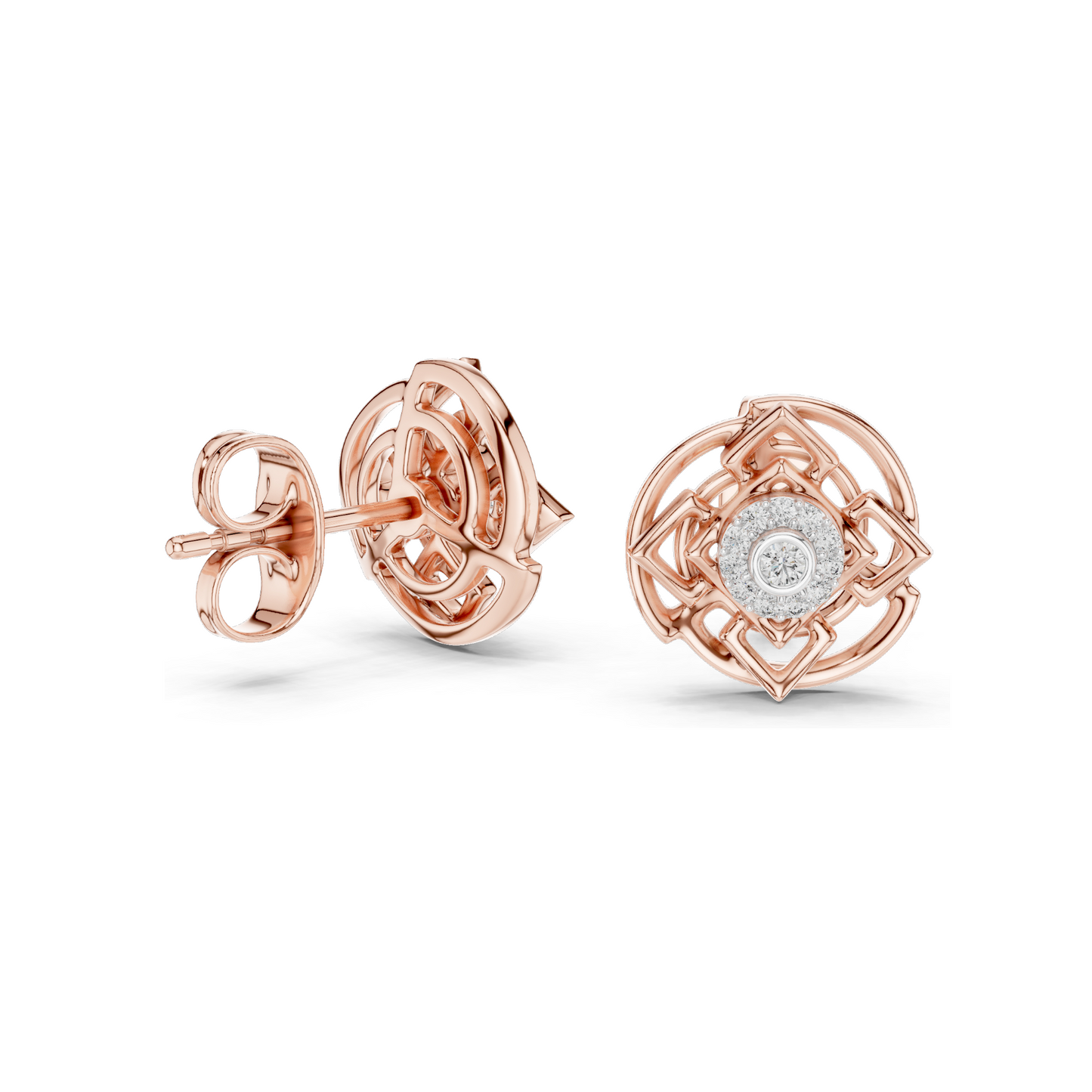 0.096 CT Lab Diamond Earrings for Women | VVS-VS EF Clarity | 18KT, 14KT, 10KT Gold & 925 Silver | Rose, Yellow, White Gold & Moissanite Options