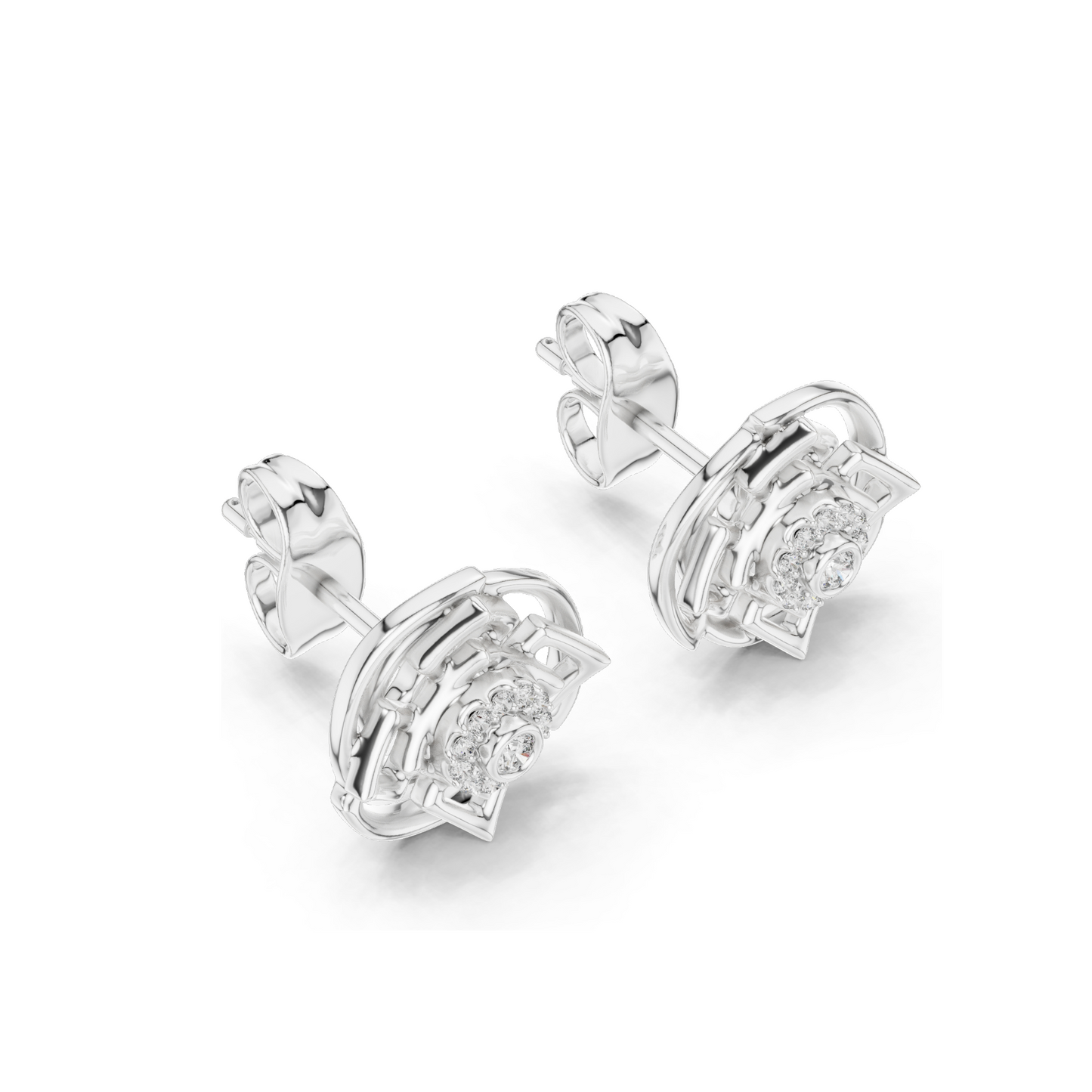 0.096 CT Lab Diamond Earrings for Women | VVS-VS EF Clarity | 18KT, 14KT, 10KT Gold & 925 Silver | Rose, Yellow, White Gold & Moissanite Options