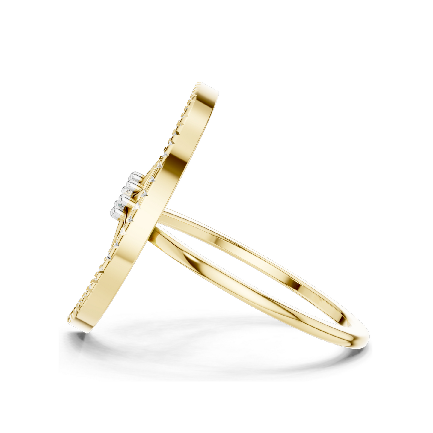 Crescent Moon & Star Diamond Ring for Women | VVS-VS EF Lab Diamonds | Available in Rose, Yellow, White Gold & 925 Silver | 18KT, 14KT, 10KT Options