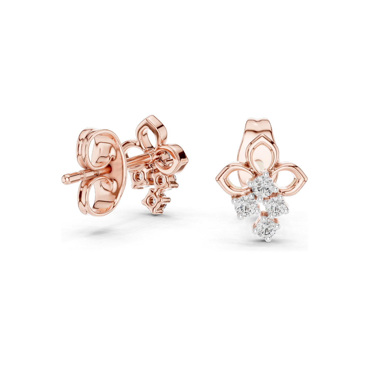 Elegant Lab-Grown Diamond Earrings | 0.082 Ct VVS-VS EF Clarity | 18KT, 14KT, 10KT Gold & 925 Silver | Rose, Yellow, White Gold & Moissanite Options