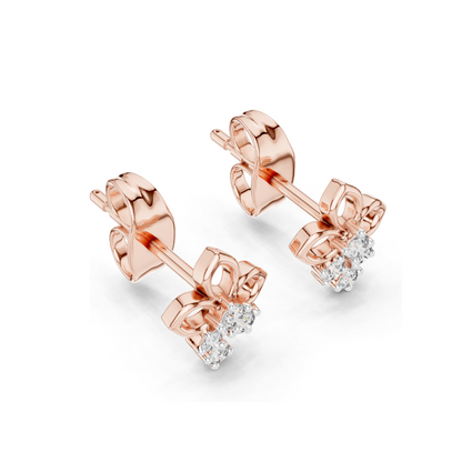 Elegant Lab-Grown Diamond Earrings | 0.082 Ct VVS-VS EF Clarity | 18KT, 14KT, 10KT Gold & 925 Silver | Rose, Yellow, White Gold & Moissanite Options