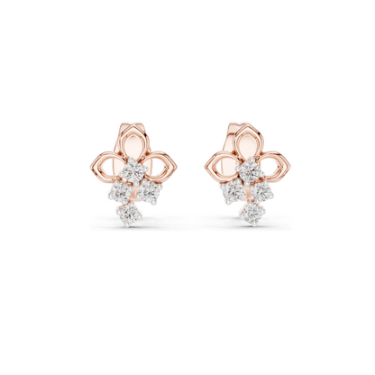 Elegant Lab-Grown Diamond Earrings | 0.082 Ct VVS-VS EF Clarity | 18KT, 14KT, 10KT Gold & 925 Silver | Rose, Yellow, White Gold & Moissanite Options