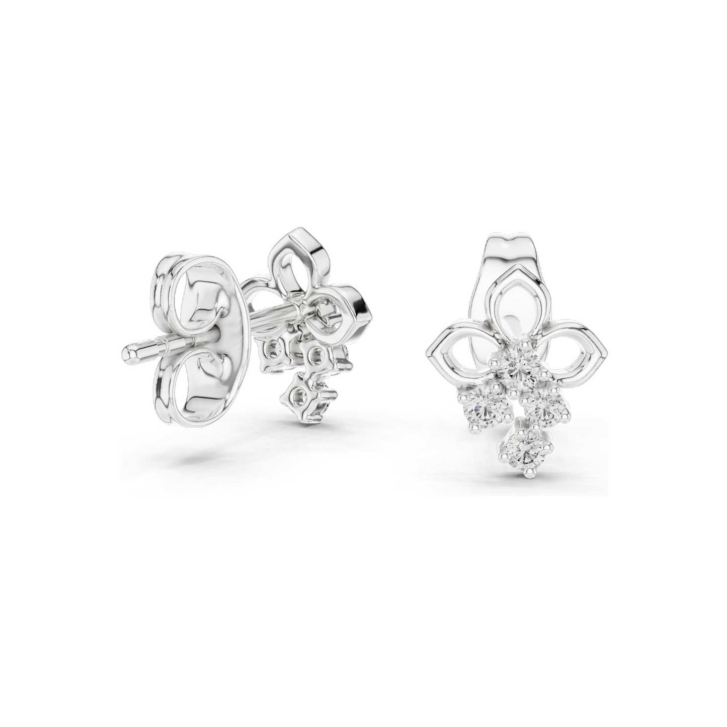 Elegant Lab-Grown Diamond Earrings | 0.082 Ct VVS-VS EF Clarity | 18KT, 14KT, 10KT Gold & 925 Silver | Rose, Yellow, White Gold & Moissanite Options
