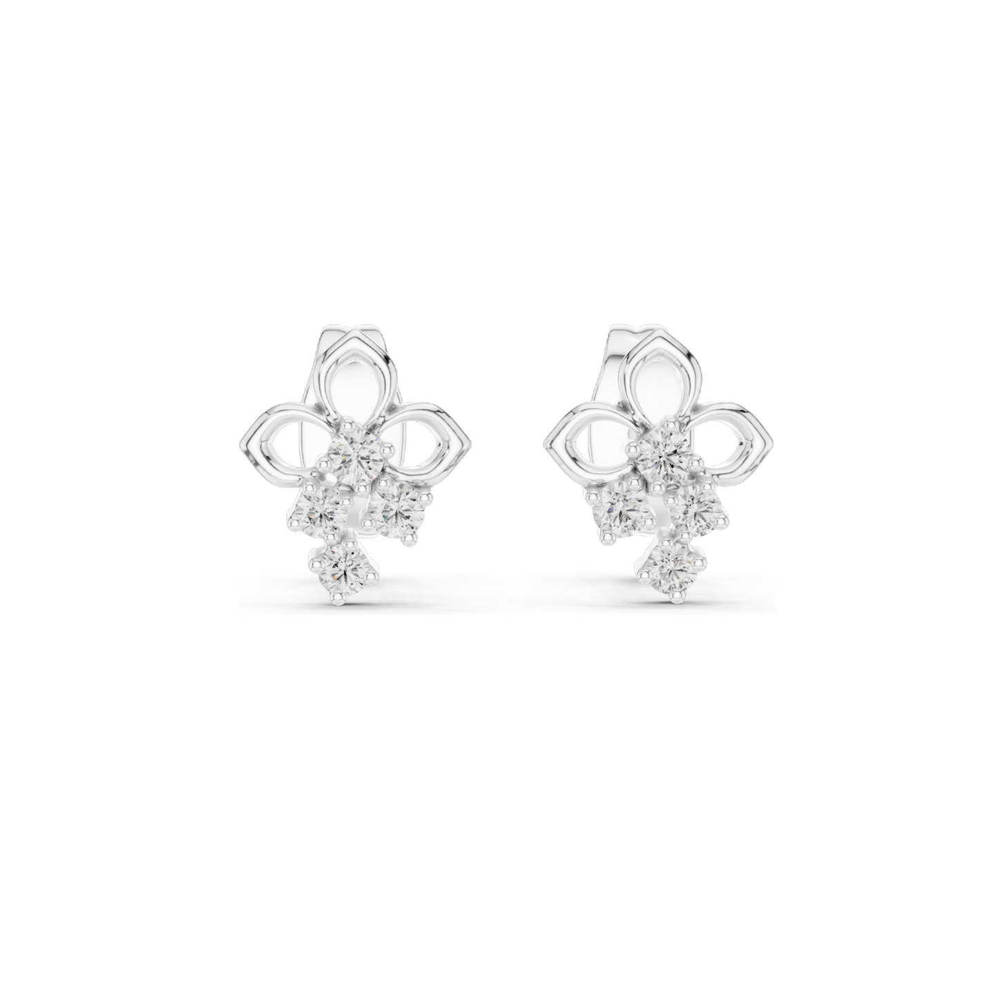 Elegant Lab-Grown Diamond Earrings | 0.082 Ct VVS-VS EF Clarity | 18KT, 14KT, 10KT Gold & 925 Silver | Rose, Yellow, White Gold & Moissanite Options