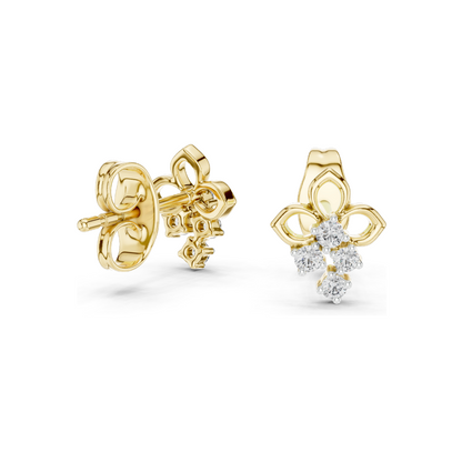 Elegant Lab-Grown Diamond Earrings | 0.082 Ct VVS-VS EF Clarity | 18KT, 14KT, 10KT Gold & 925 Silver | Rose, Yellow, White Gold & Moissanite Options