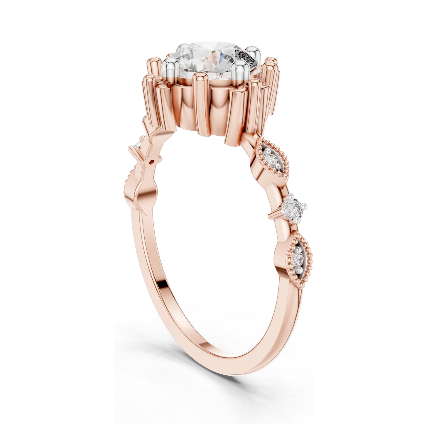 1.04 CT Lab Grown Diamond Ring for Women | VVS-VS Clarity, EF Color | 18KT, 14KT, 10KT Gold & 925 Silver | Rose, Yellow, White Gold & Moissanite Options