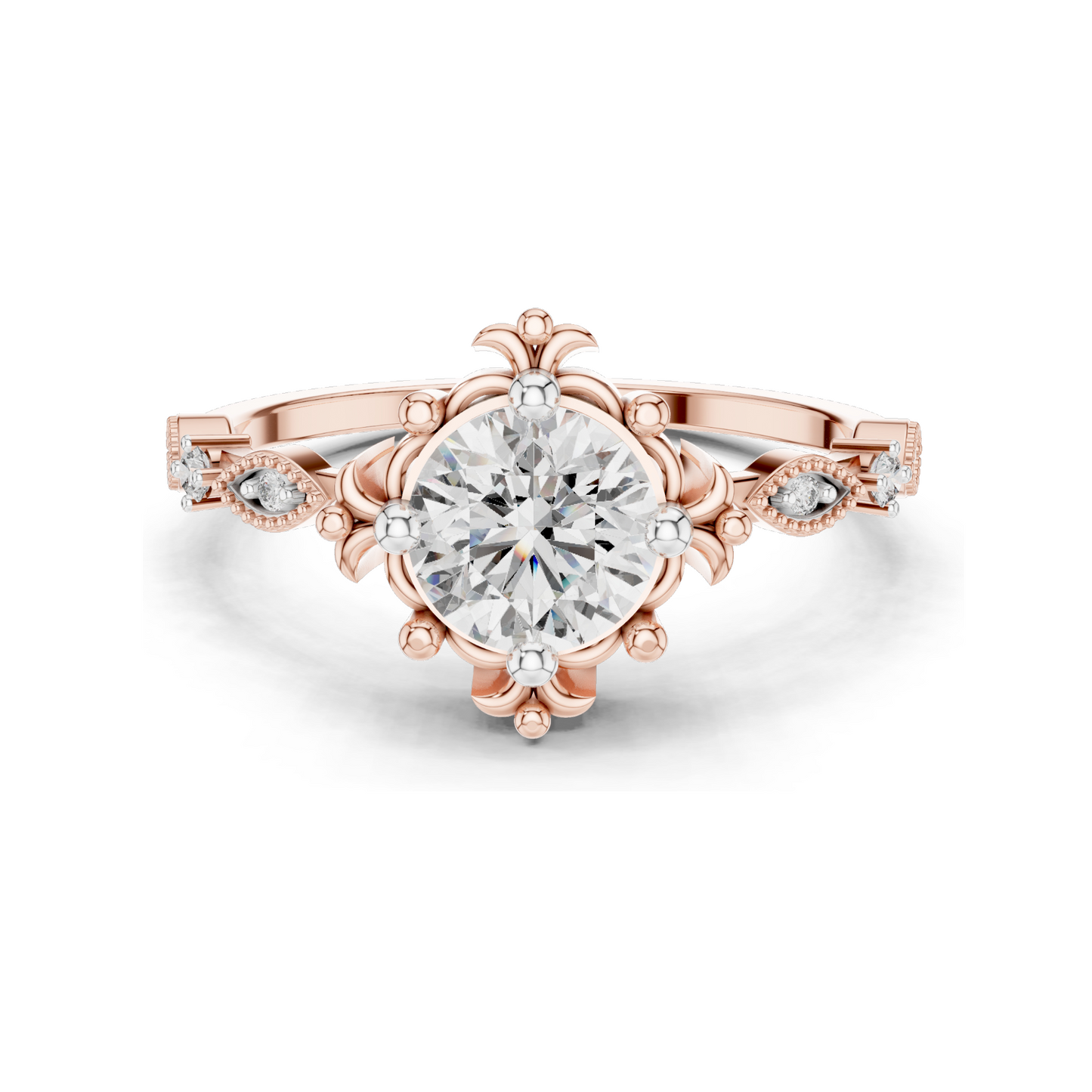 1.04 CT Lab Grown Diamond Ring for Women | VVS-VS Clarity, EF Color | 18KT, 14KT, 10KT Gold & 925 Silver | Rose, Yellow, White Gold & Moissanite Options