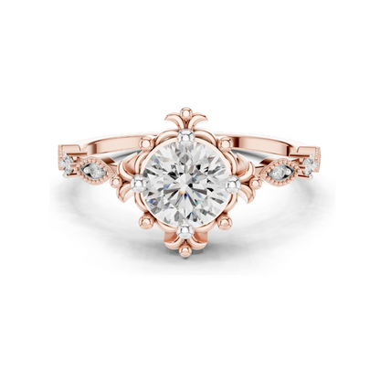1.04 CT Lab Grown Diamond Ring for Women | VVS-VS Clarity, EF Color | 18KT, 14KT, 10KT Gold & 925 Silver | Rose, Yellow, White Gold & Moissanite Options