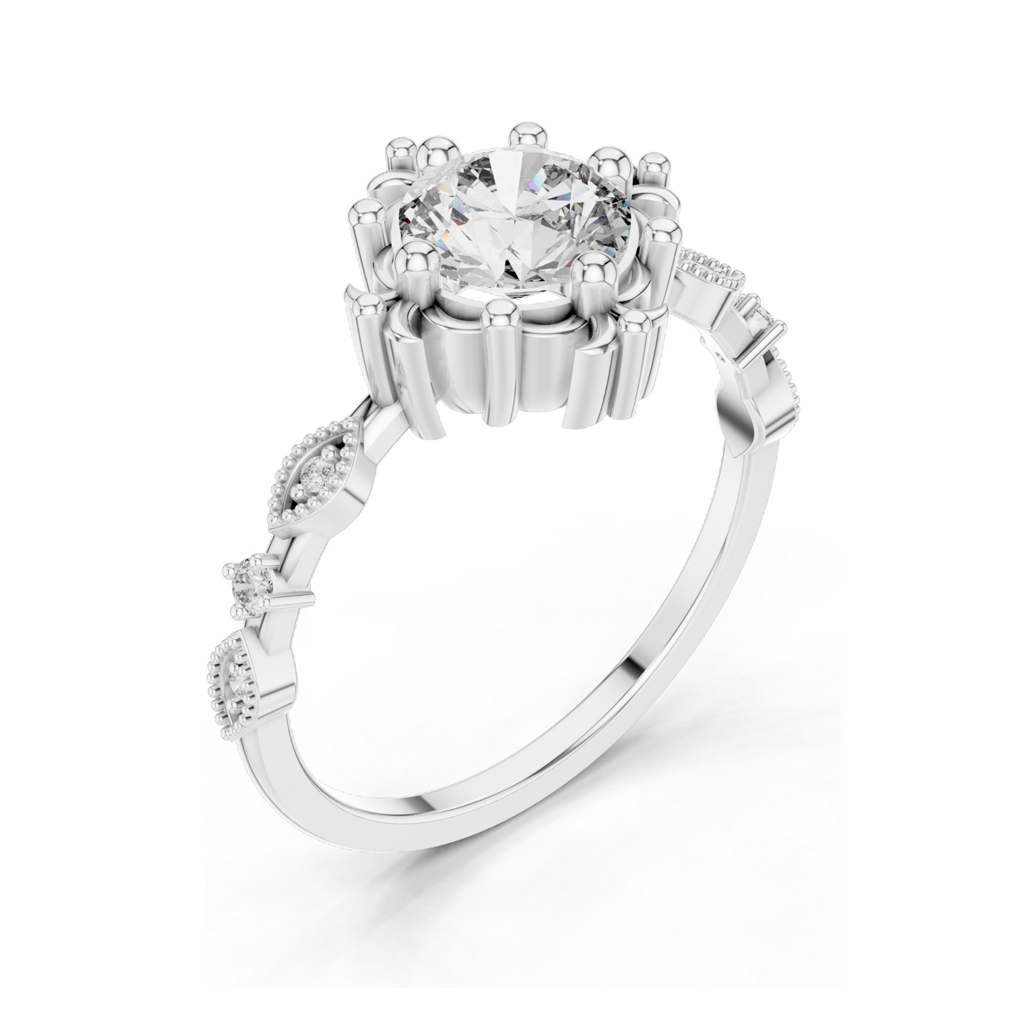 1.04 CT Lab Grown Diamond Ring for Women | VVS-VS Clarity, EF Color | 18KT, 14KT, 10KT Gold & 925 Silver | Rose, Yellow, White Gold & Moissanite Options