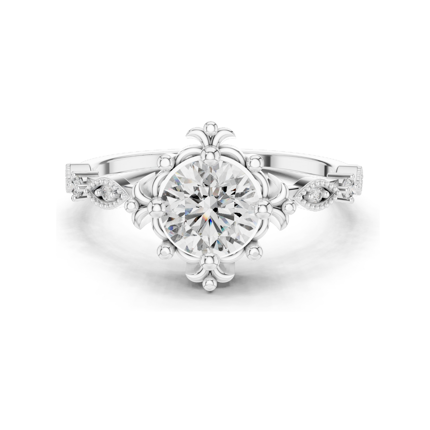 1.04 CT Lab Grown Diamond Ring for Women | VVS-VS Clarity, EF Color | 18KT, 14KT, 10KT Gold & 925 Silver | Rose, Yellow, White Gold & Moissanite Options
