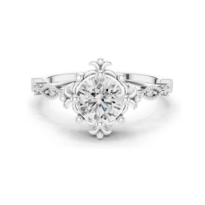 1.04 CT Lab Grown Diamond Ring for Women | VVS-VS Clarity, EF Color | 18KT, 14KT, 10KT Gold & 925 Silver | Rose, Yellow, White Gold & Moissanite Options