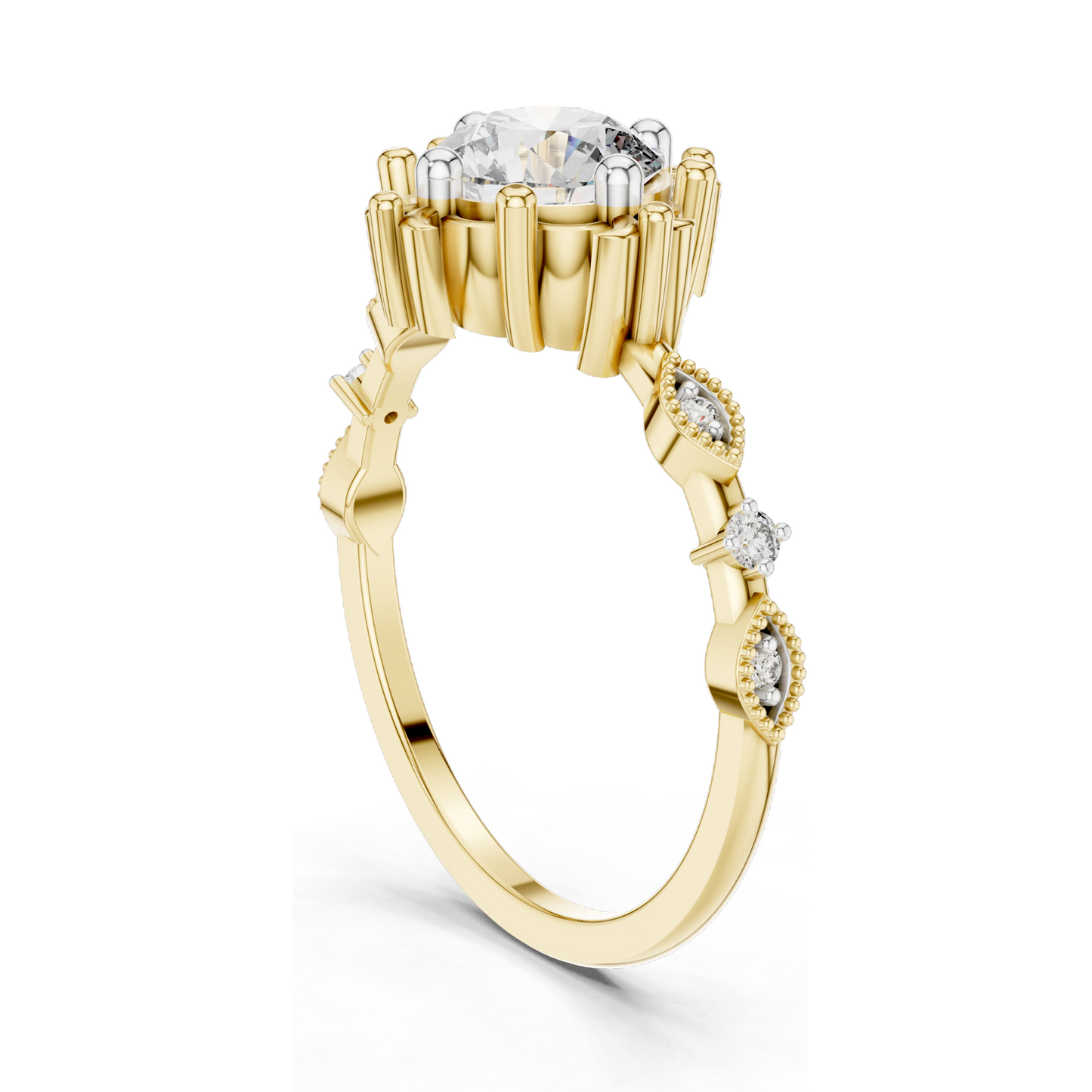 1.04 CT Lab Grown Diamond Ring for Women | VVS-VS Clarity, EF Color | 18KT, 14KT, 10KT Gold & 925 Silver | Rose, Yellow, White Gold & Moissanite Options