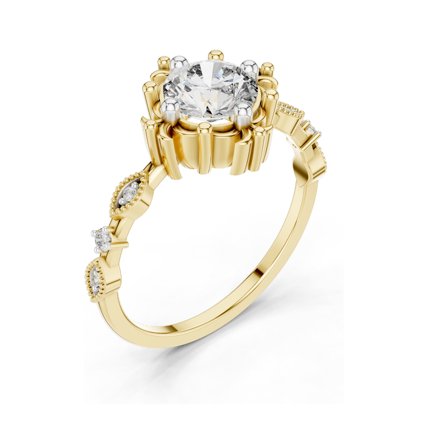 1.04 CT Lab Grown Diamond Ring for Women | VVS-VS Clarity, EF Color | 18KT, 14KT, 10KT Gold & 925 Silver | Rose, Yellow, White Gold & Moissanite Options