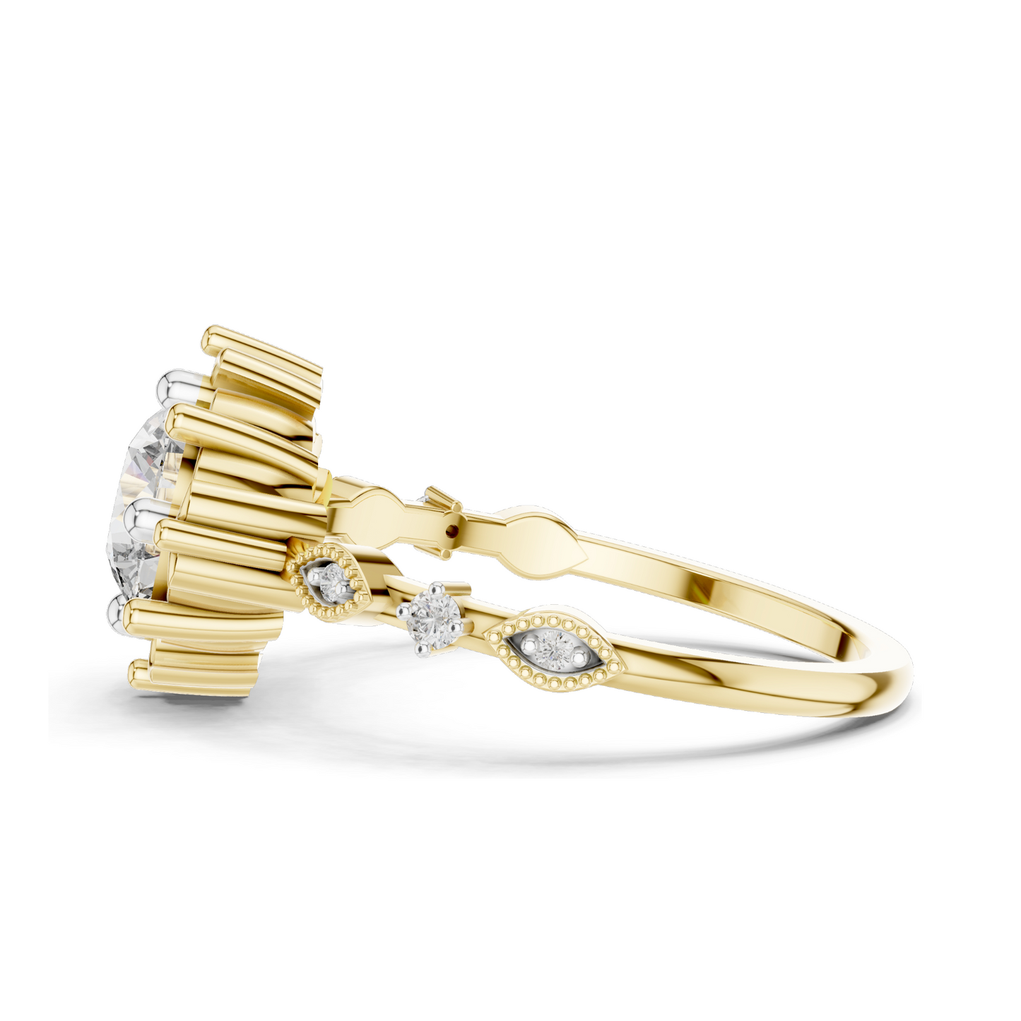 1.04 CT Lab Grown Diamond Ring for Women | VVS-VS Clarity, EF Color | 18KT, 14KT, 10KT Gold & 925 Silver | Rose, Yellow, White Gold & Moissanite Options