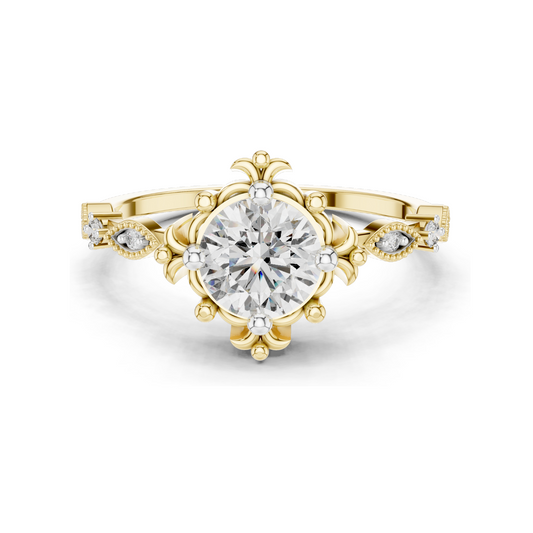1.04 CT Lab Grown Diamond Ring for Women | VVS-VS Clarity, EF Color | 18KT, 14KT, 10KT Gold & 925 Silver | Rose, Yellow, White Gold & Moissanite Options